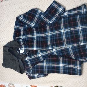 Boys Old Navy hooded flannel shirt jacket( boys size xl 14-16)